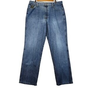 Cinch Men Jeans 36x32 Blue Denim Classic Fit Straight Leg Distressed